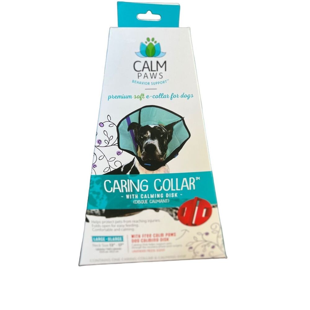 Calm Paws Dog E Collar Size L Soft Calming Gel Patch Disk Behavior Support